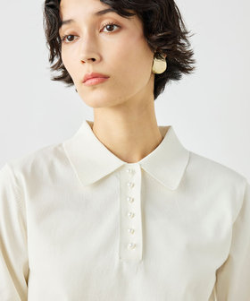 《手洗い可能》コットンテックスポロニット