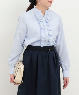 WEB限定 GW SPECIAL PRICE】前立てフリルノーカラーブラウス（6-0818-1