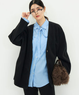 《防シワ/ストレッチ》ウォッシャブルストレッチジャージハオリ