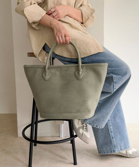 フェイクスエードパイピングトートバッグ