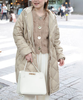 【TAION/タイオン】別注ミドル丈Aラインフードダウン