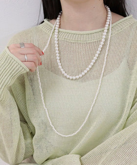 大小パール2連ネックレス