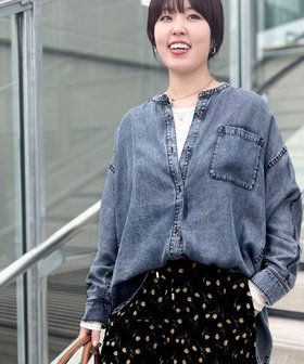 パウダーデニムドルマンシャツ