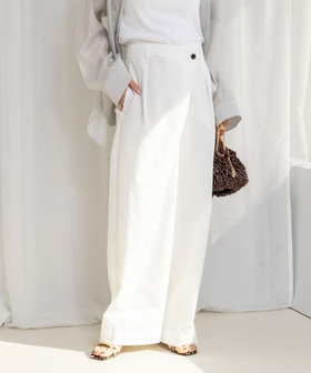 【一部WEB限定サイズ】ウォッシャブル撥水ワイドラップパンツ
