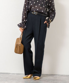 ウォッシャブルウール調愛されセミワイドパンツ