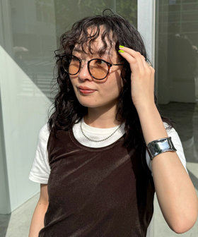 調光レンズメタルテンプルセルメガネ