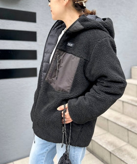 WEB＆一部店舗限定色アイテム】【TAION/タイオン】ボア×ダウンフー