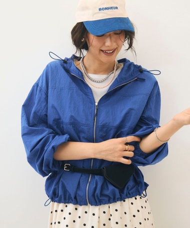 撥水フーディボリュームブルゾン