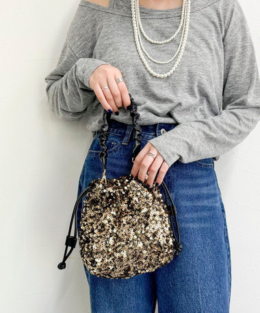 スパングル巾着バッグ