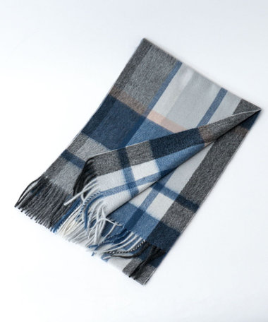 カシミヤチェックマフラー30