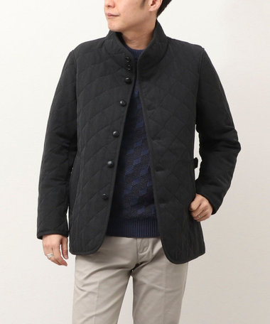 ≪ビジカジ対応≫スタンドカラーキルトブルゾン