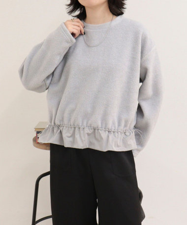 ブークレ裾ドロストプルオーバー