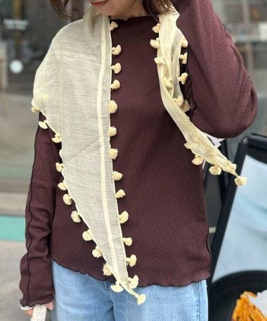 【CITRUS/シトラス】POMPOMトライアングルストール