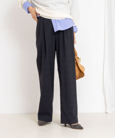 ウォッシャブル両面起毛ワイドパンツ