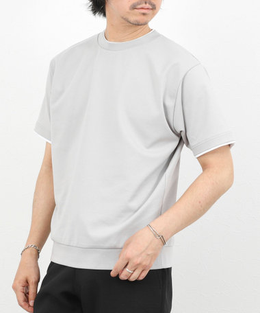 超長綿ハイゲージポンチ フェイクレイヤードTシャツ 26SS