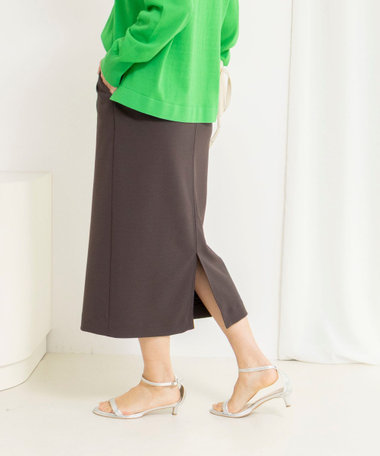 ウォッシャブルニットジョーゼットタイトスカート