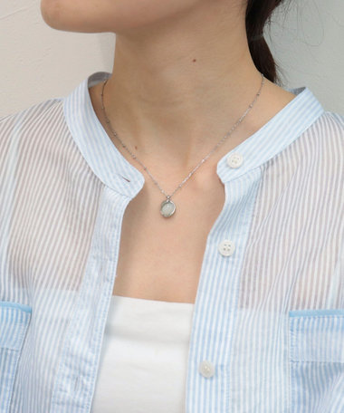 フェイクストーンメタルコンビネックレス