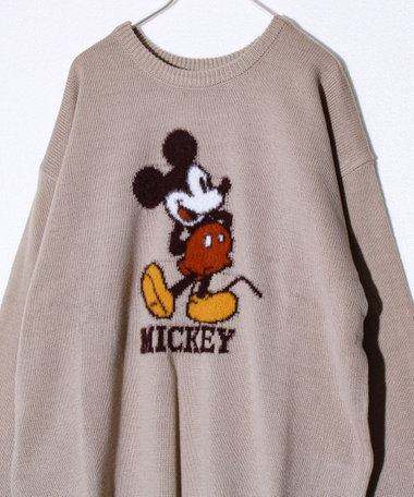 【MICKEY&JERRY】UNISEX シャギージャガードニット