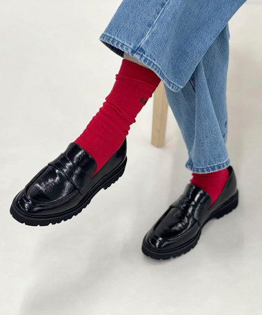 【nolnol/ノルノル】ウール混リブソックス