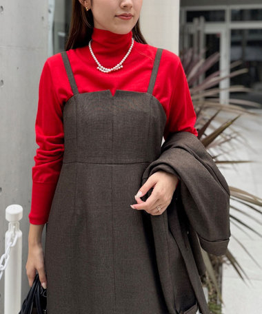 《手洗い可能》《アンサンブル対応》18G天竺ハイネックプルオーバーニット