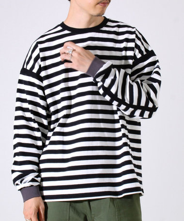 【配色ラインが差をつける】ボーダーアームテープロンT