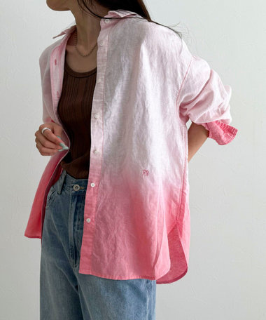 グラデーションリネンシャツ