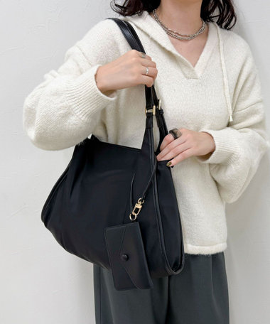 撥水ベルトハンドルナイロンショルダーバッグ