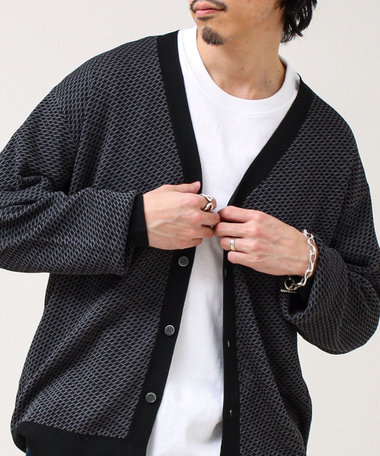 【シャリ感で軽やか】バーズアイVネック crunchyカーデ