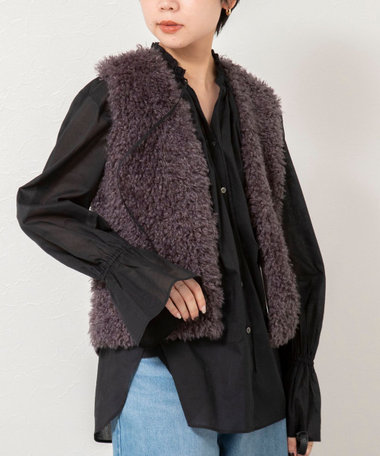 ウォッシャブルシアーコットンフリル襟ブラウス