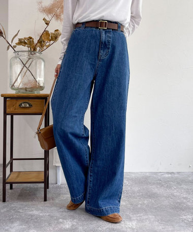 セミワイドデニムパンツ