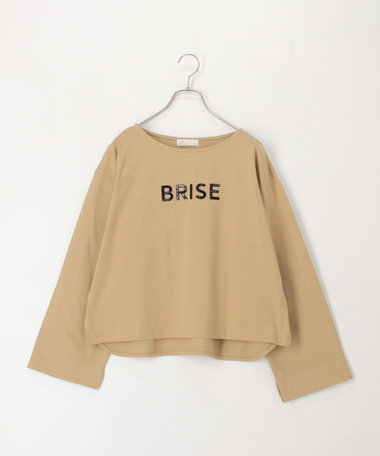 スパンコールロゴワイドスリーブプルオーバーカットソー