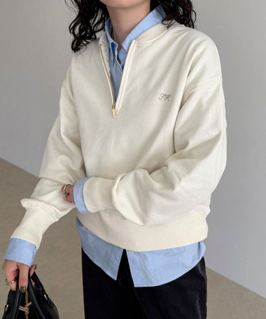 ハーフジップ裏毛スウェット