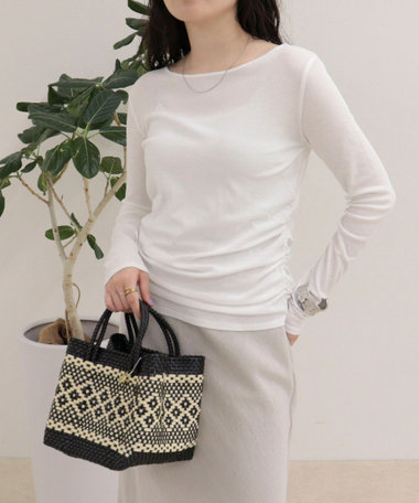 サイドギャザーシアーロンTシャツ