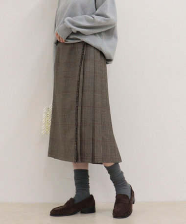 【Oneil of Dublin/オニールオブダブリン】checked midi skirt
