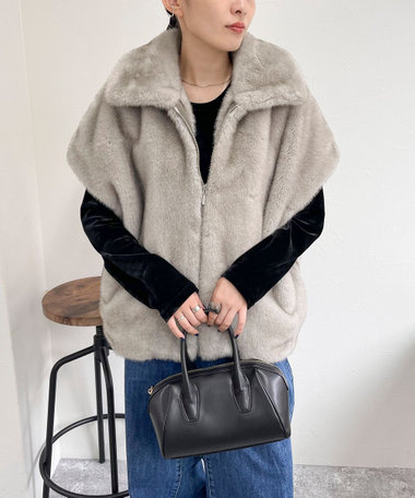 NOLLEY'S ノーリーズ リエミラー ファー コート グレー ゴージャス ジャケット/アウター｜NEW ARRIVAL｜【SUMMER SALE開催中