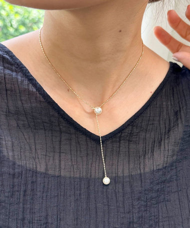 パールアジャストネックレスミディ