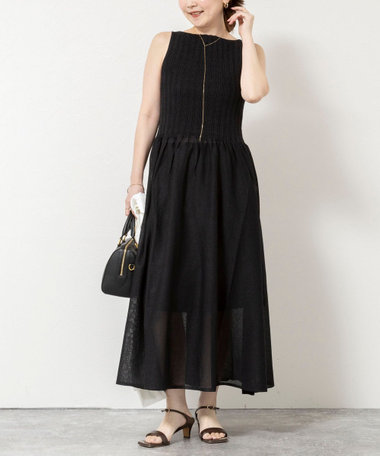 【WALANCE/ワランス】paper rib knit dress