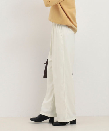 サテンパイピングイージーパンツ