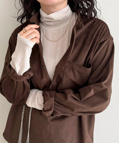 【LANCER CLOTHING CORPORATION】STANDCOLLAR SHIRTS SUEDE