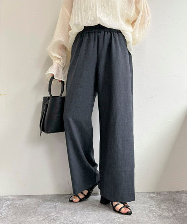 TRウエストシャーリングセミワイドパンツ