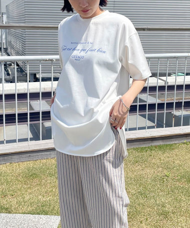 【GEVACO/ゲバコ】バックスリットフロントプリントTシャツ