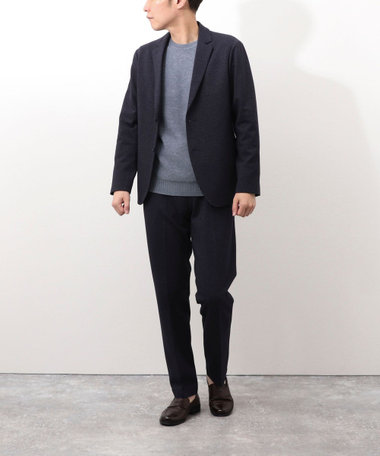 《ビジカジ/セットアップ対応》杢ジャージ　テーラーカーデ