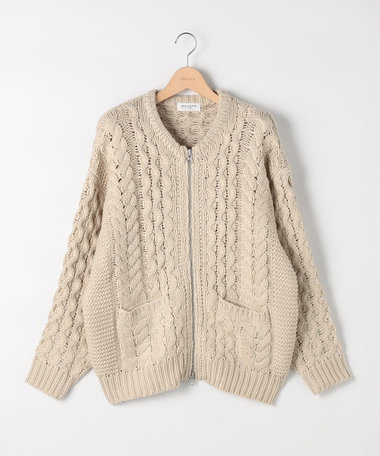 ケーブルZIP UPカーディガン