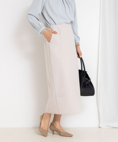 【一部WEB限定カラー＆サイズ】ウォッシャブルＷジャージタイトスカート