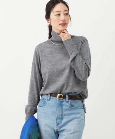 【新色追加】《手洗い可能》18Ｇマレーハイネックプルオーバー