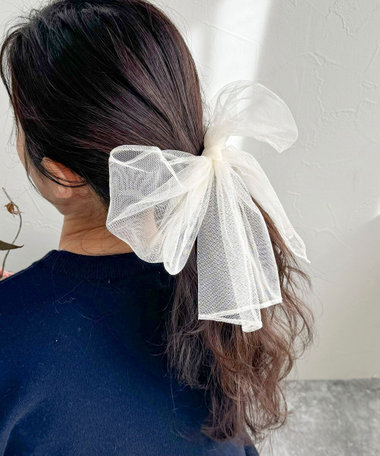 チュールリボンバレッタ