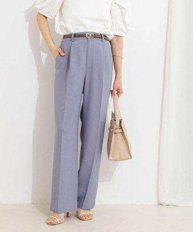 《セットアップ対応》ウォッシャブルストレッチツイル愛されセミワイドパンツ