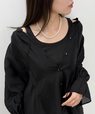 ラメリブタンクトップ