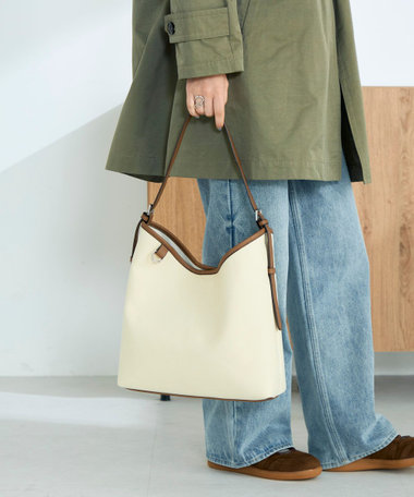 異素材コンビワンハンドルバッグ