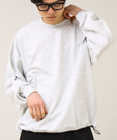 【無地/リアルツリーカモ】ミニ裏毛 裾ドロストスウェット